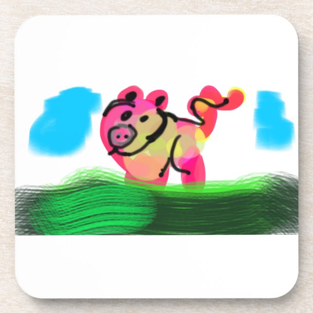 Pig spring  getränkeuntersetzer (Vorderseite)