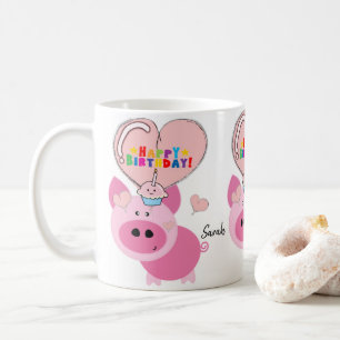 Pig Tasse Happy Birthday Tasse