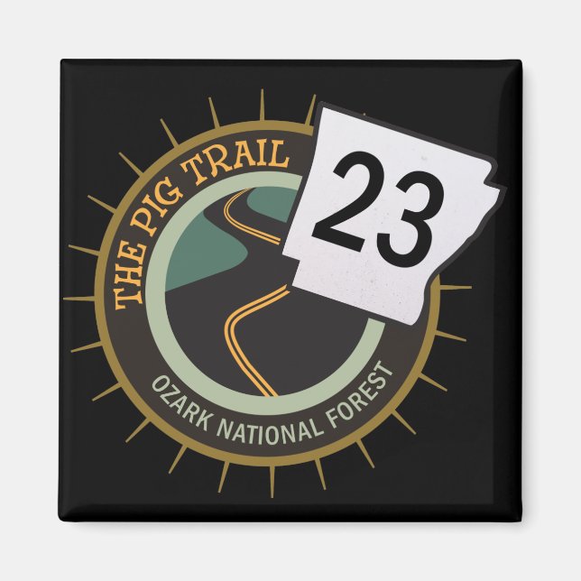 Pig Trail Highway 23 Arkansas Motorrad Road Magnet (Vorne)
