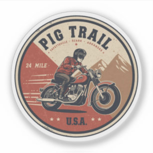 Pig Trail Scenic Byway Arkansas Motorrad-Geschenke Aufkleber