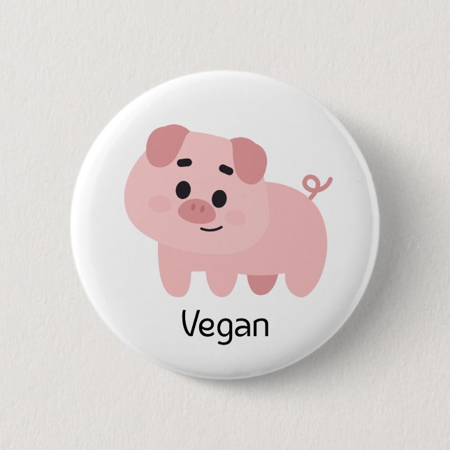 Pig Vegan Button (Vorderseite)