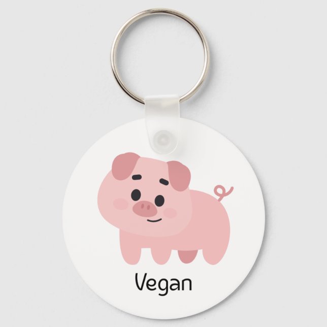Pig Vegan Schlüsselanhänger (Vorderseite)