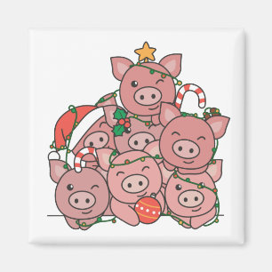 Pig Weihnachtsbaum Funny Animal Christmas Magnet