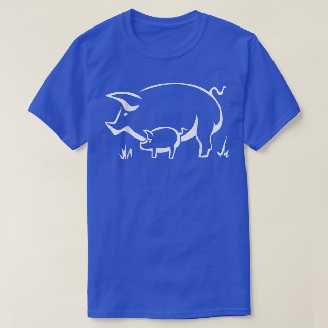 Pig With Piglet  T-Shirt (Design vorne)