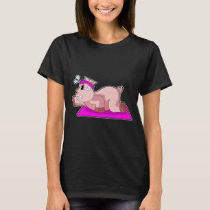 Pig Yoga Gymnastik T-Shirt