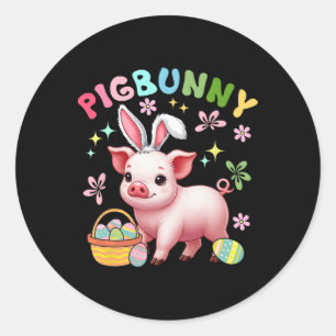 Pigbunny Niedlich Pig Cosplay Bunny Hunting Egs Ea Runder Aufkleber