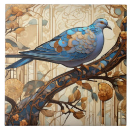 Pigeon Art Nouveau Art Deco Bird Fliese