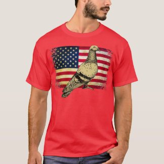 Pigeon Bird 4. Juli Amerikanische Flagge 2 T-Shirt