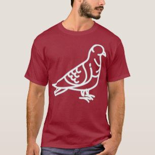 Pigeon Bird Abzeichen Patch Line Art Icon Kontur T-Shirt