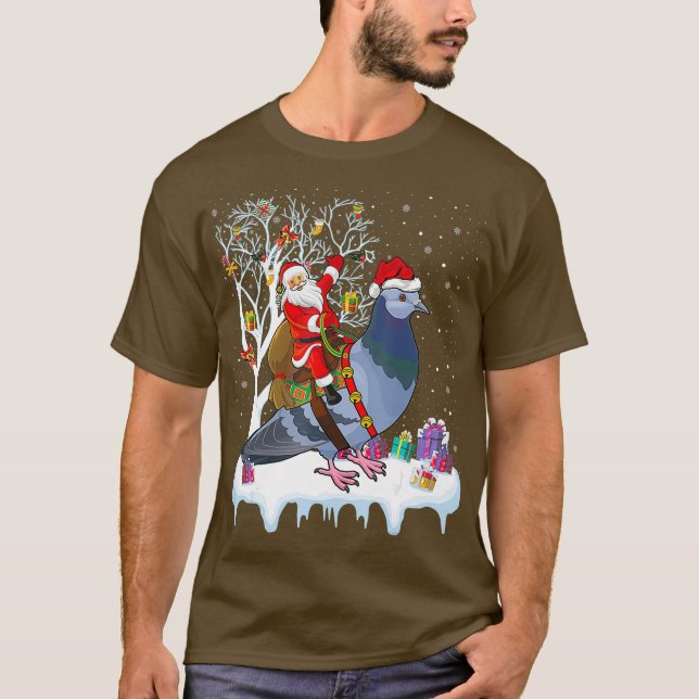 Pigeon Bird Lover Xmas Weihnachtsfeier T-Shirt (Vorderseite)