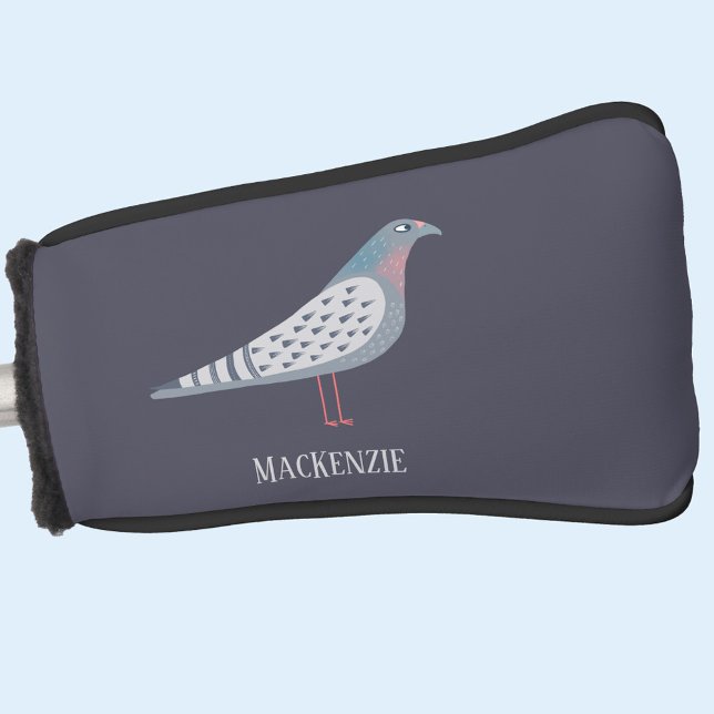 Pigeon Bird Personalized Golf Headcover (Pigeon fun personalized golf putter cover)