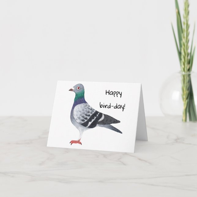 Pigeon Birthday Card Dankeskarte (Vorderseite)
