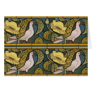Pigeon Blue Yellow Fish Art Nouveau