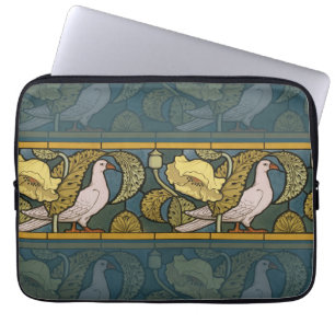 Pigeon Blue Yellow Fish Art Nouveau Laptopschutzhülle