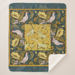 Pigeon Blue Yellow Fish Art Nouveau Sherpadecke