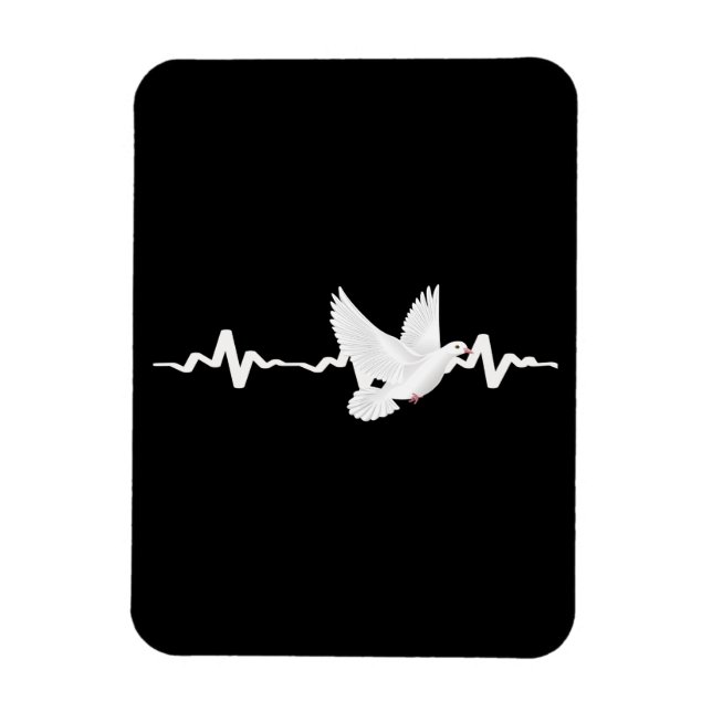 Pigeon Carrier Pigeon Heartbeat Magnet (Vertikal)
