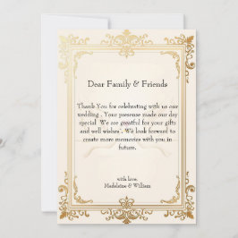 Pigeon Elegant Luxury Gold Wedding Dankeskarte