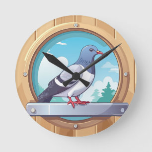 Pigeon Fancier Runde Wanduhr