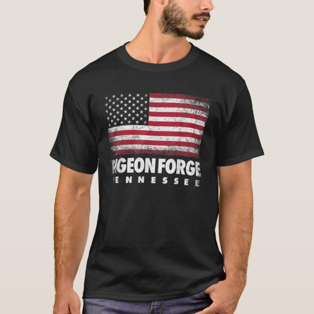 Pigeon Forge Tennessee 4. Juli American Flag U T-Shirt (Vorderseite)