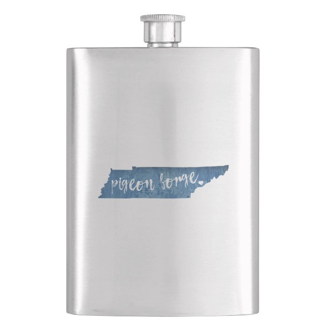 Pigeon Forge Tennessee Holzkörner Flachmann (Vorderseite)