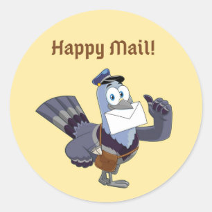 Pigeon Happy Mail Sticker & Siegel