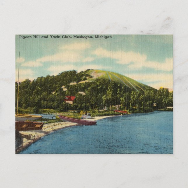 Pigeon Hill and Yacht Club, Muskegon, Michigan Postkarte (Vorderseite)