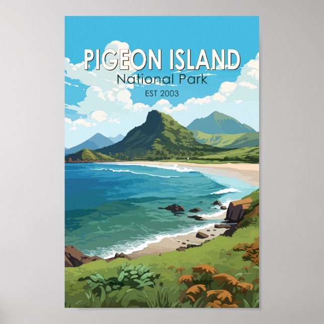Pigeon Island Nationalpark San Lucia Poster (Vorne)