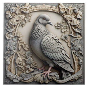Pigeon - Jugendstil-Keramik Tile Fliese