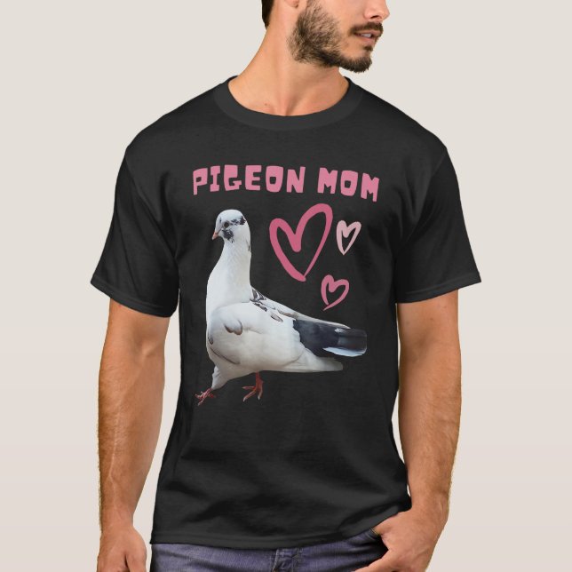 Pigeon Mom Heart Cute Pigeon  Designs T-Shirt (Vorderseite)