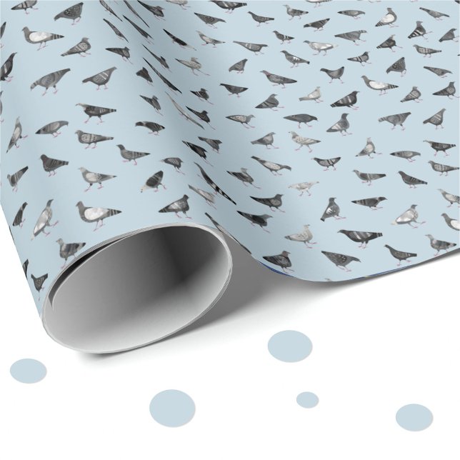Pigeon Pattern Geschenkpapier (Fun Pigeon gift wrapping paper roll for bird lovers.)