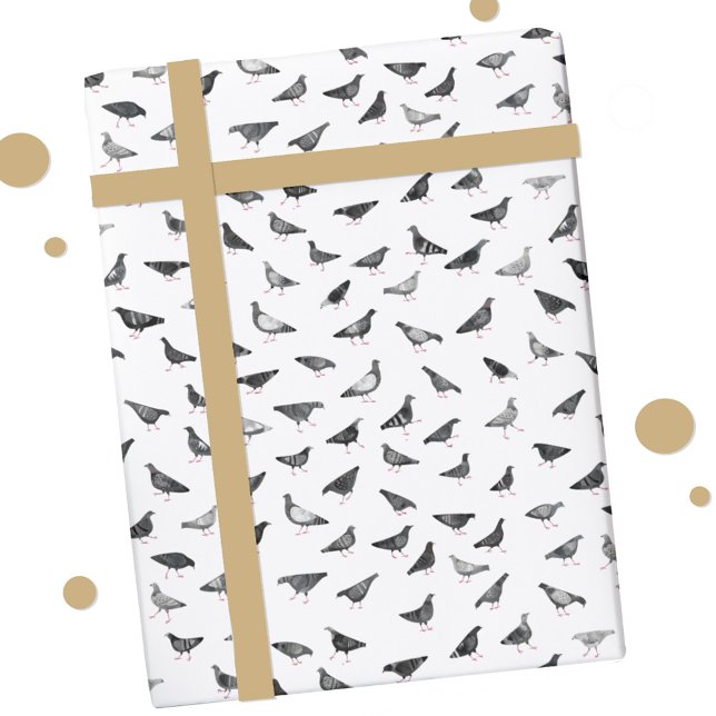 Pigeon Pattern Geschenkpapier (Fun pigeon bird pattern gift wrapping paper roll)