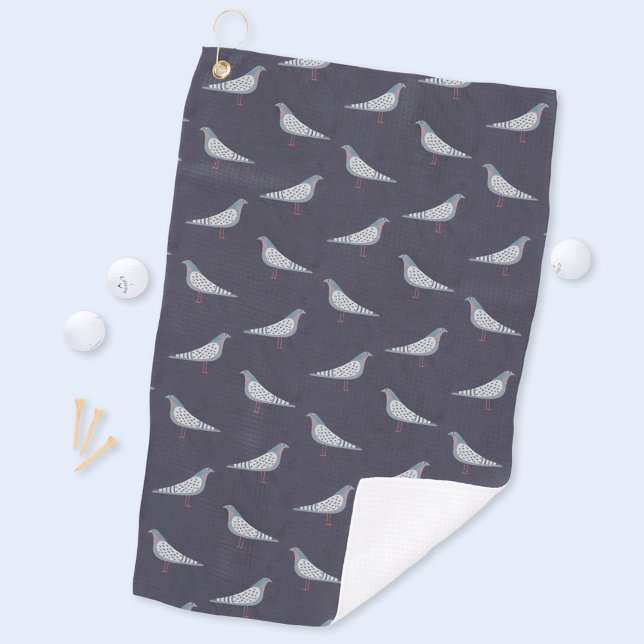 Pigeon Pattern Golfhandtuch (Pigeon bird pattern golf towel)