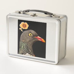 "Pigeon Pi" Frische Taube, die über Pi nachdenkt Metall Brotdose