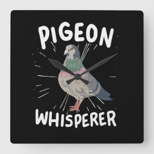 Pigeon - Pigeon Whisperer Quadratische Wanduhr
