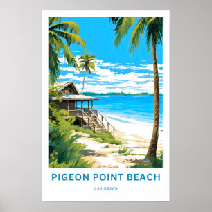 Pigeon Point Beach Caribbean Travel Print Poster