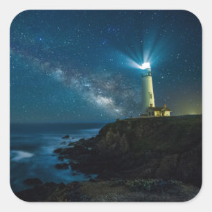 Pigeon Point Light Station, Ca Quadratischer Aufkleber