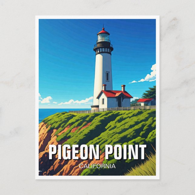 Pigeon Point Lighthouse California Postkarte (Vorderseite)