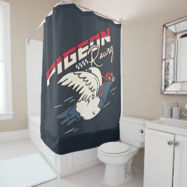 Pigeon Racing Illustration Duschvorhang