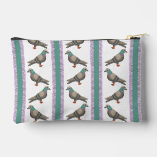 Pigeon Streifen Zipper Pouch Zubehörtasche