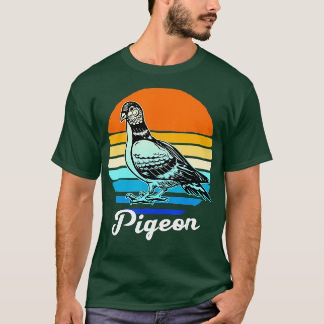 Pigeon T undefiniert Retro Sunset T-Shirt (Vorderseite)