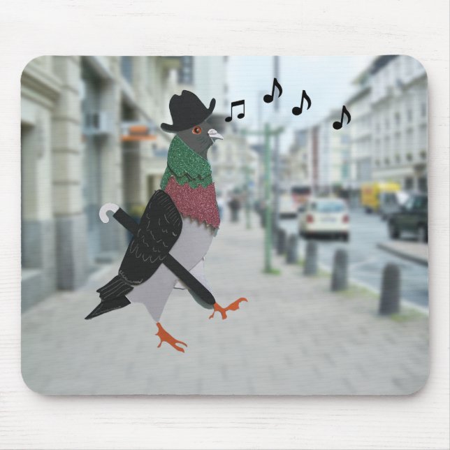 Pigeon Über Town Funny Mousepad (Vorne)