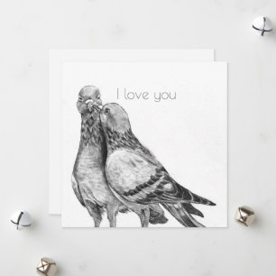 Pigeon-Umarmung Postkarte