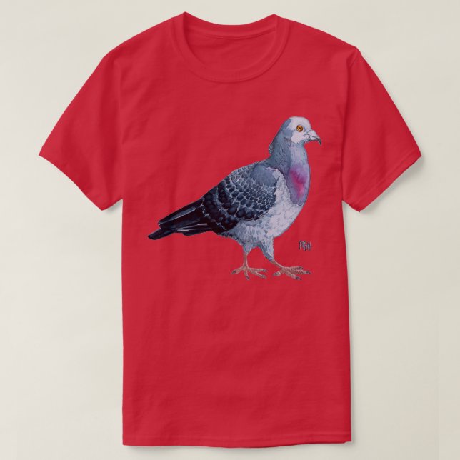 Pigeon Watercolor T-Shirt (Design vorne)