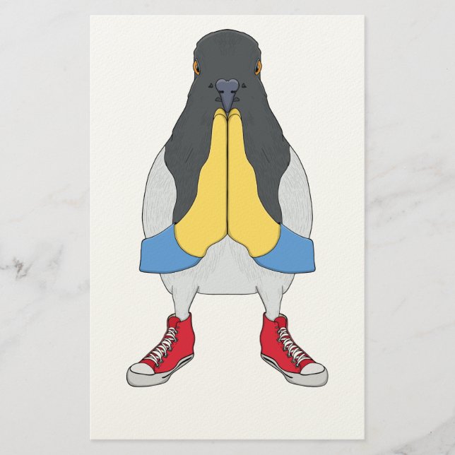 Pigeon with Shoes Briefpapier (Vorderseite)