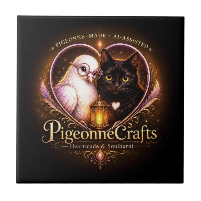 PigeonneCrafts Herzgemacht  Fliese (Vorderseite)