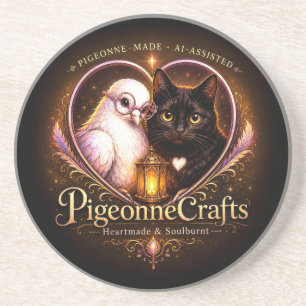 PigeonneCrafts Herzgemacht Getränkeuntersetzer