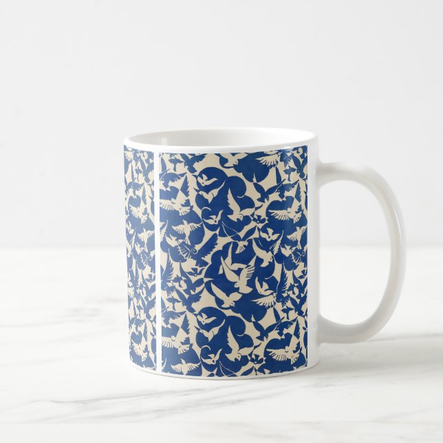Pigeons in white and blue Rijksmuseum Amsterdam Kaffeetasse (Rechts)