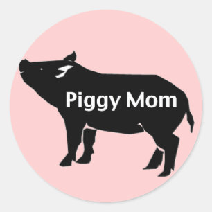 Piggie-Mama Runder Aufkleber