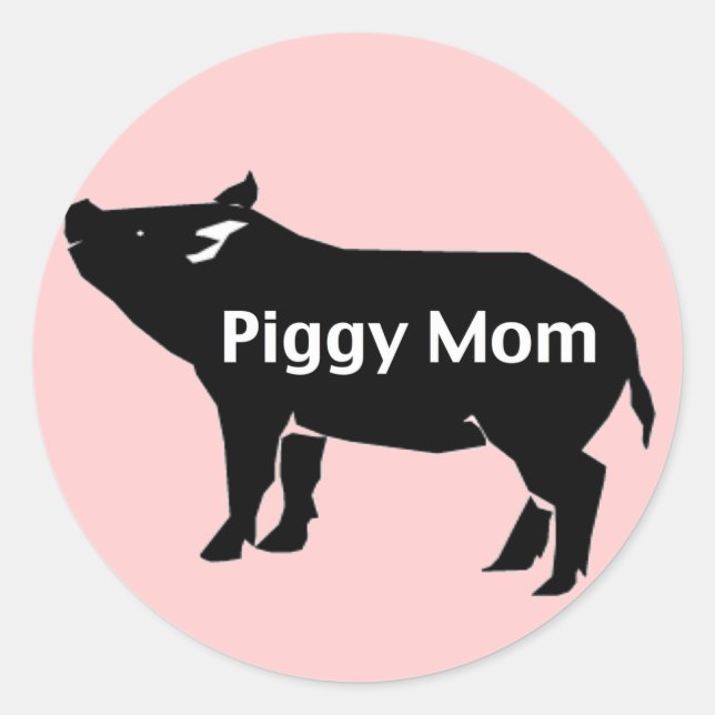 Piggie-Mama Runder Aufkleber (Vorderseite)