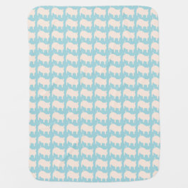 Piggly Wiggly Blue White Baby Blanket Babydecke